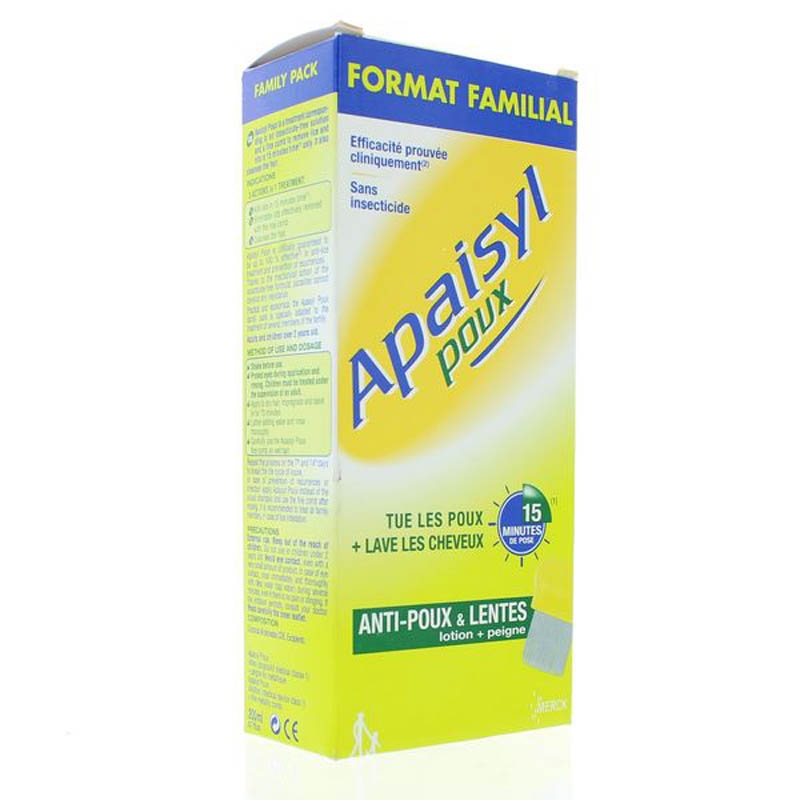  APAISYL POUX Anti Poux et Lentes Lotion + Peigne (200 ml) :  Health & Household