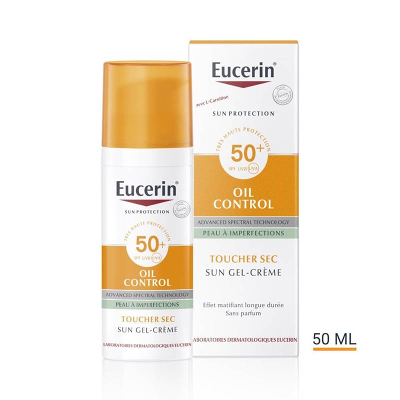 EUCERIN SUN OIL CONTROL SPF50+ Gel crème visage Flacon Pompe de 50ml
