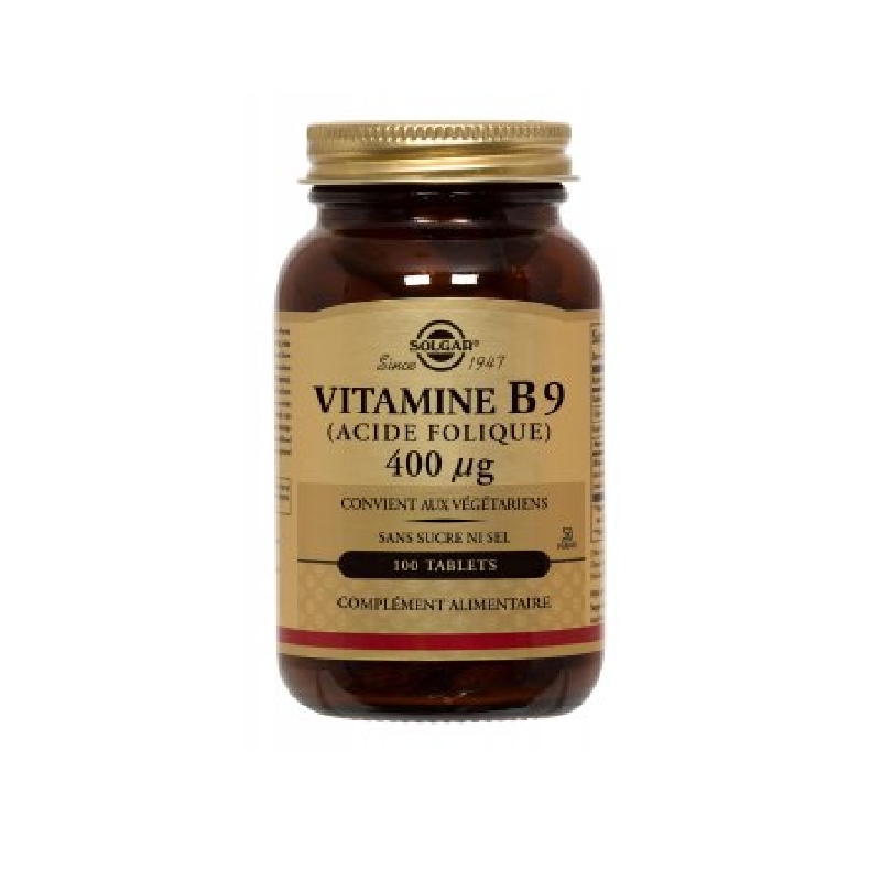 Achetez SOLGAR Vitamine B9 Acide Folique 400 µg Comprimé Pot de 100