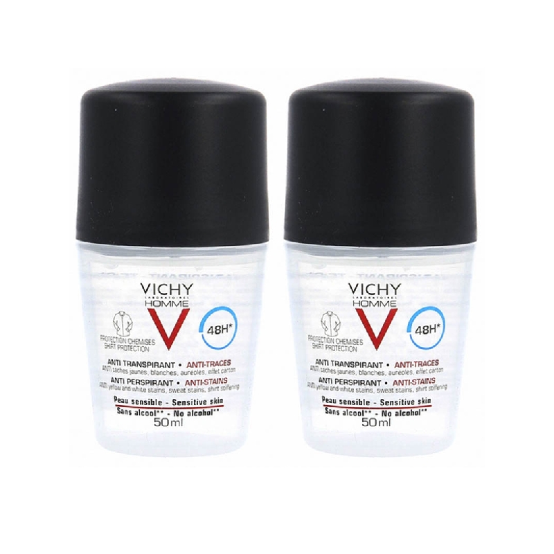 Achetez VICHY HOMME Déodorant 48H anti-irritations 2 Billes de 50ml